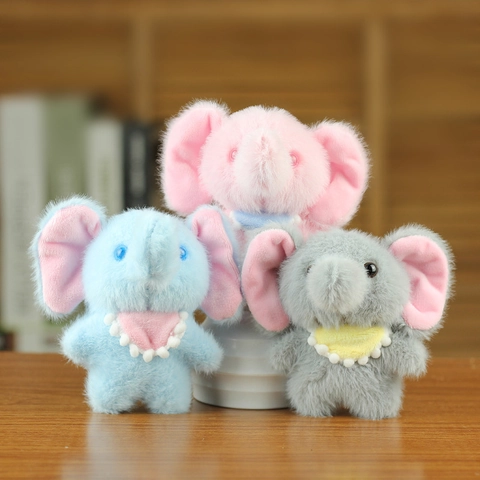 Simpatico Morbido Elefante in Peluche Portachiavi Ciondolo Bambola Di Animali Di Peluche Con Sciarpa Per Borsa Auto Regalo Donna Bambini