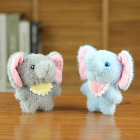 Simpatico Morbido Elefante in Peluche Portachiavi Ciondolo Bambola Di Animali Di Peluche Con Sciarpa Per Borsa Auto Regalo Donna Bambini