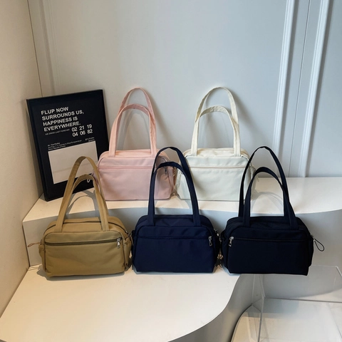 Koreanisch Minimalistische Nylon Schultertasche Für Damen Trend Große Kapazität Tote Bag Mode Lässige Reise Handtasche Mit Reißverschlusstasche