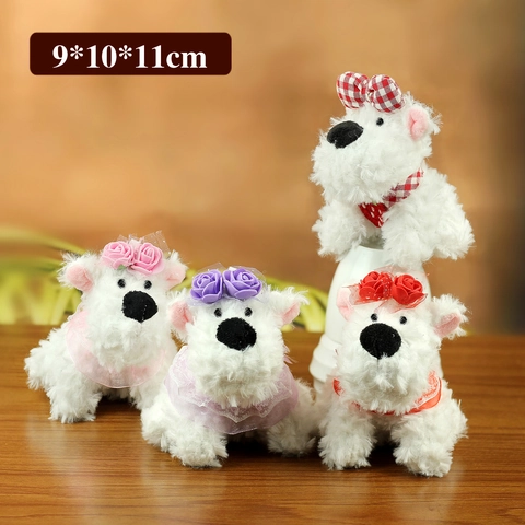 Süßer West Highland White Terrier Plüschtier Schlüsselanhänger Mit Blume Schleife Spitze Für Tasche Anhänger Kinder Damen Geschenk