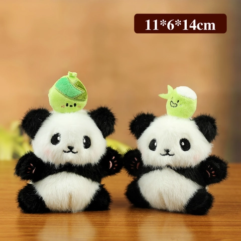 Niedlicher Panda Plüsch Schlüsselanhänger Stofftier Tasche Charm Mit Bambus Dekoration Weiche Panda Puppe Für Rucksack Schlüssel Geschenk