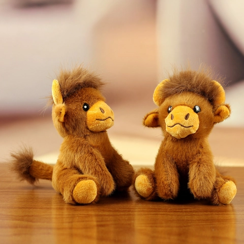 Simpatico Ciondolo in Peluche a Forma di Mucca delle Highland con Portachiavi Morbido Animale di Peluche per Zaino Marrone