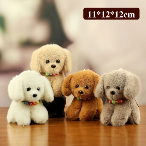 Cachorro De Perro De Peluche Juguete Animal Relleno Suave Con Collar De Cuentas De Letras Coloridas Decoración Regalo