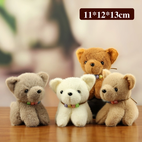 Llavero de Peluche de Cachorro Lindo Para Decoración de Bolsos Juguete de Peluche Suave Con Cuentas de Letras de Colores Regalo