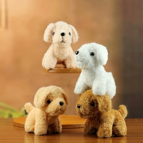 Peluche Chiot Simulation Porte-Clés Chien Teddy Cheveux Bouclés Pendentif De Sac Poupée Animale Douce Cadeau