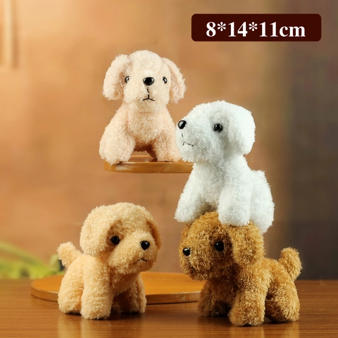 Peluche Chiot Simulation Porte-Clés Chien Teddy Cheveux Bouclés Pendentif De Sac Poupée Animale Douce Cadeau