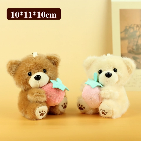 Simpatico Portachiavi Orsetto di Peluche Con Fragola Morbido Animale Di Peluche Ciondolo Per Borsa Kawaii Teddy Bear Regalo Per Ragazze