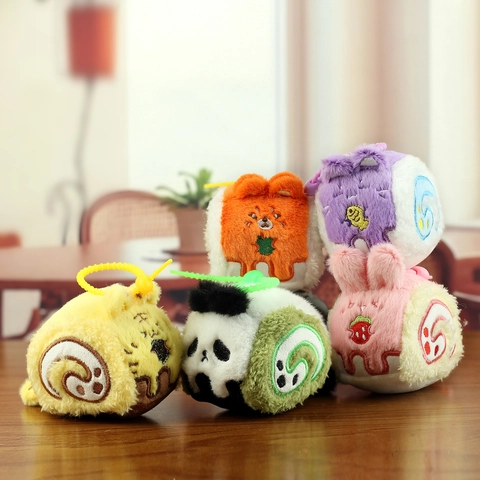 Lindo Llavero de Peluche Animal Brazo de Gitano Colgante Juguete Suave Relleno Adorno de Bolso Estilo Panda Conejo Gato Oso