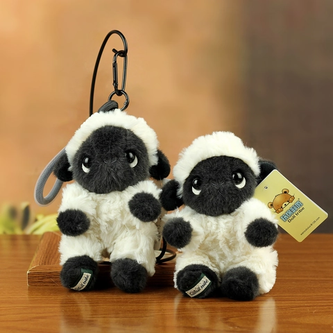 Cute Valais Blacknose Sheep Plush Doll Pendant Soft Stuffed Animal Toy Bag Hanging Charm Novelty Gift Sheep Keychain