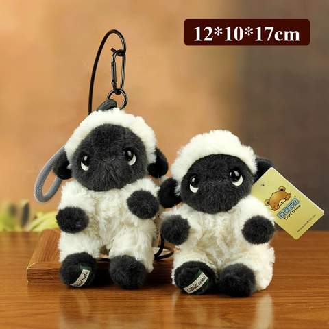 Cute Valais Blacknose Sheep Plush Doll Pendant Soft Stuffed Animal Toy Bag Hanging Charm Novelty Gift Sheep Keychain