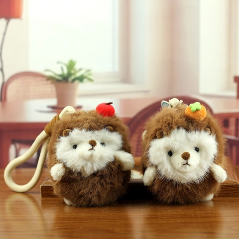 Igel Plüsch Anhänger Weiches Stofftier Spielzeug Mit Fruchtdeko Miniatur Puppe Schlüsselanhänger Für Taschen