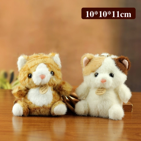 Simpatico Ciondolo Gatto in Peluche Animale di Peluche Portachiavi Gattino Con Etichetta Fatta a Mano Decorazione per Borsa Casa Regalo