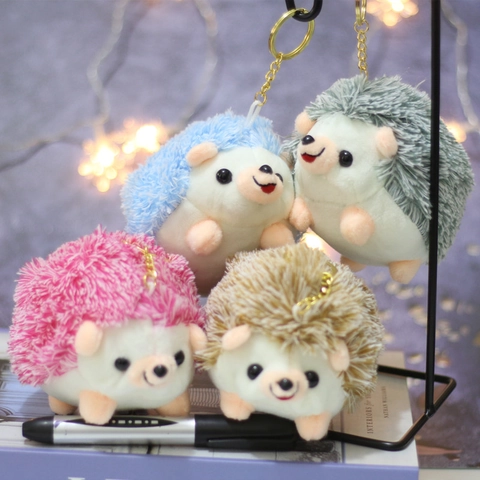 Cute Hedgehog Plush Keychain Soft Stuffed Animal Doll Pendant For Backpack Handbag Decoration Accessories Gift For Kids Women