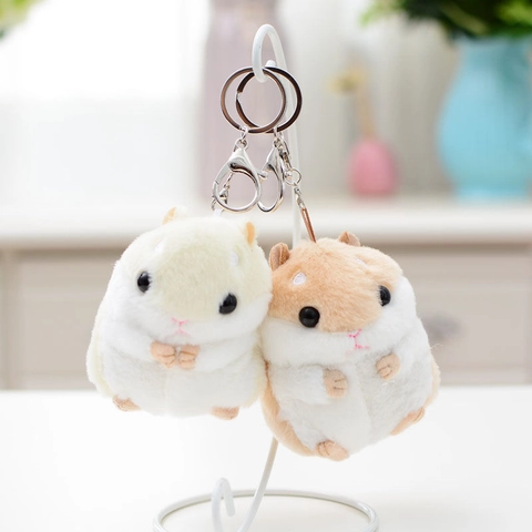 Plüsch Hamster Puppe Schlüsselanhänger Mit PP Baumwolle Füllung Und Metallverschluss Weiches Tier Tasche Anhänger Spielzeug