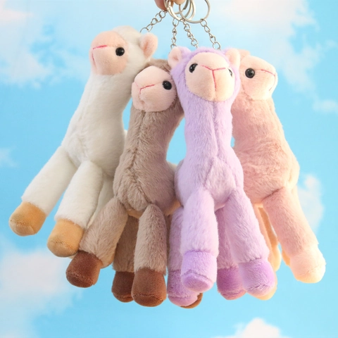 Portachiavi Peluche Alpaca Giocattolo Animale Morbido Lama Ciondolo Per Borsa Anello In Metallo Ornamento Carino Regalo