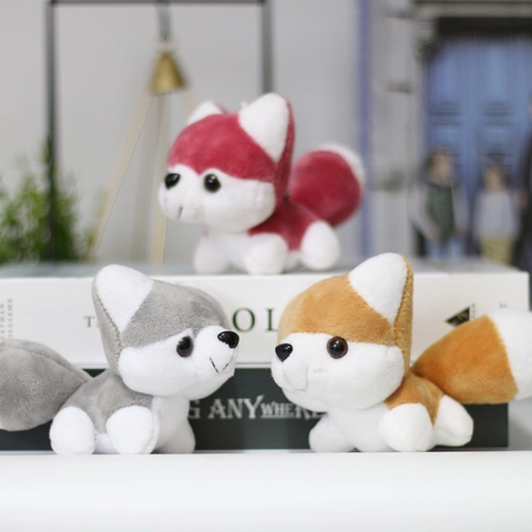 Cute Husky Dog Plush Keychain Pendant Soft Short Plush Animal Doll For Backpack Handbag Decor Wedding Party Favor Women Kids