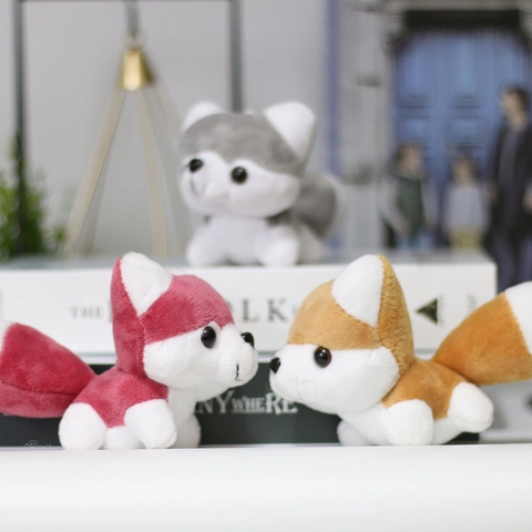 Cute Husky Dog Plush Keychain Pendant Soft Short Plush Animal Doll For Backpack Handbag Decor Wedding Party Favor Women Kids
