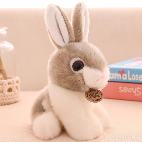 Cute Simulation Rabbit Plush Toy Soft Stuffed Animal Bunny Doll With Long Ears Birthday Gift For Kids Girls Nursery Decor