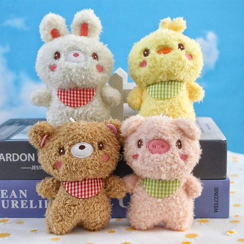 Simpatico Portachiavi di Peluche Animale Pendente in Peluche Corto Cotone PP Morbido Giocattolo Per Borsa Chiave Decorazione