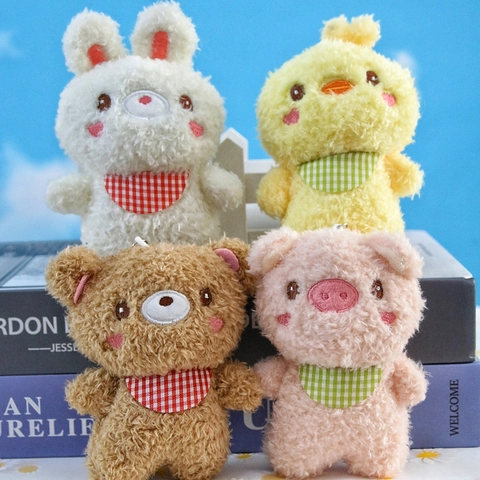 Simpatico Portachiavi di Peluche Animale Pendente in Peluche Corto Cotone PP Morbido Giocattolo Per Borsa Chiave Decorazione