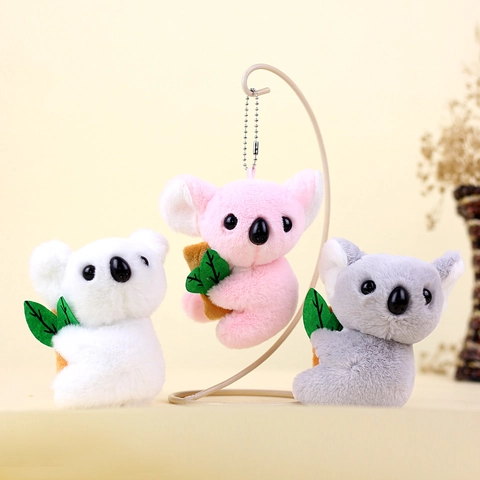 Süße Koala Plüsch Schlüsselanhänger Anhänger Weiche Kuscheltier Puppe Tasche Charme Mit Metallkette Deko Accessoire
