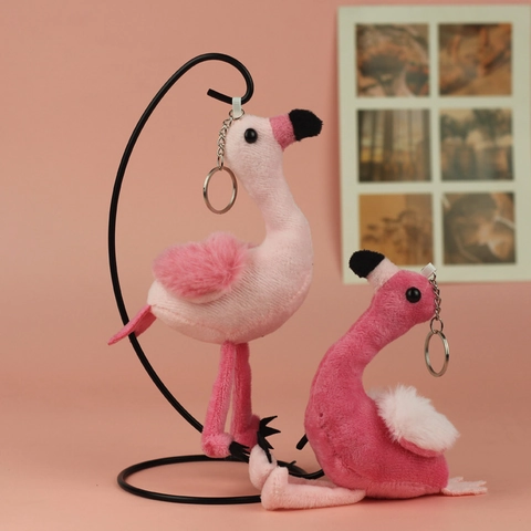 Simpatico Portachiavi in Peluche a Forma di Fenicottero Ciondolo Animale di Peluche Giocattolo per Decorazione Zaino Borsa Scuola Rosa