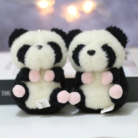 Simpatico Portachiavi di Peluche Panda Cartone Animato Morbido Animale di Peluche Ciondolo per Borsa Regalo di Compleanno Bambola Panda