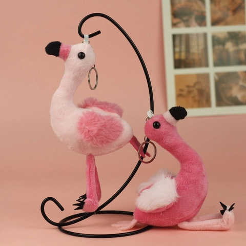 Simpatico Portachiavi in Peluche a Forma di Fenicottero Ciondolo Animale di Peluche Giocattolo per Decorazione Zaino Borsa Scuola Rosa