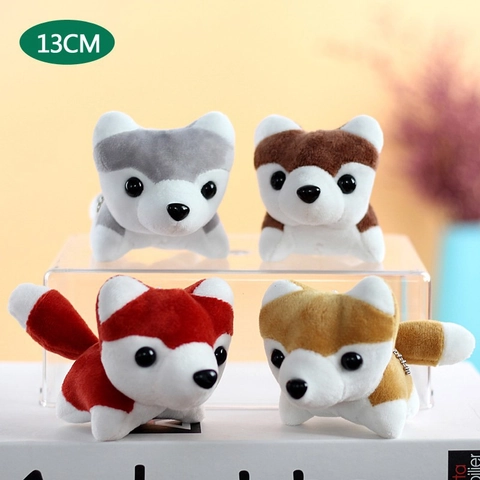 Cute Mini Husky Plush Keychain For Backpack Cartoon Dog Stuffed Toy Pendant For Couples Gift Soft Puppy Bag Charm Hanging Decor
