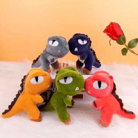 Cute Dinosaur Plush Keychain Pendant Soft Short Plush Stuffed Animal Doll Schoolbag Decor Accessory For Teens Kids
