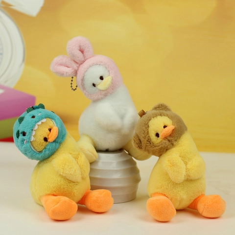 Simpatico Portachiavi Anatra In Peluche Cosplay Animale Ciondolo Per Borsa Giocattolo Per Zaino Regalo