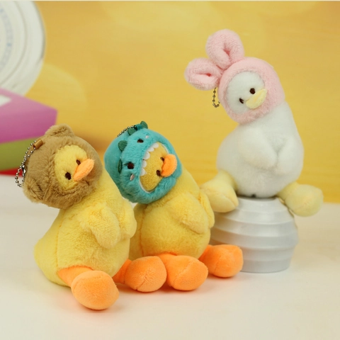 Simpatico Portachiavi Anatra In Peluche Cosplay Animale Ciondolo Per Borsa Giocattolo Per Zaino Regalo
