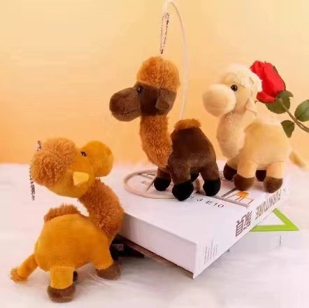 Cute Desert Camel Plush Keychain Soft Super Soft Stuffed Animal Toy Schoolbag Pendant Ornament For Kids Gift Key Ring