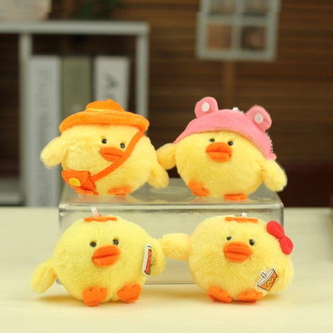 Cute Yellow Chicken Plush Keychain Soft Stuffed Animal Doll Bag Pendant Cartoon Mini Bird Toy Gift For Kids And Teens
