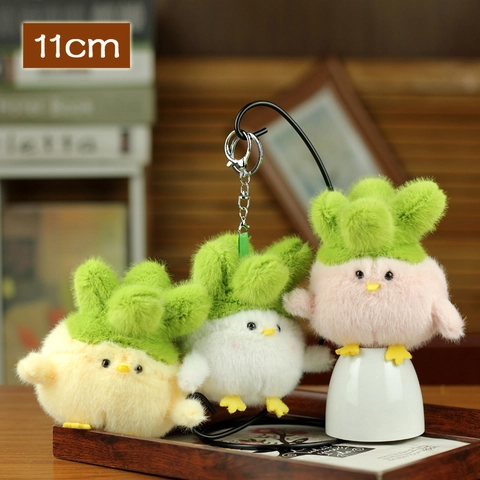 Niedliches Kohl Huhn Plüsch Schlüsselanhänger Weiches Kuscheltier Taschenanhänger Cartoon Gemüse Design Geschenk