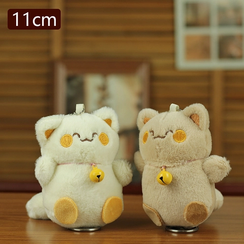 Kawaii Gelukskat Pluche Sleutelhanger Zacht Knuffeldier Speelgoed Met Bel Tas Ornament Sleutelring Cadeau Voor Kinderen Vrouwen