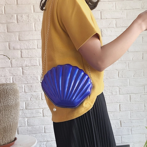 Sac Bandoulière En Forme De Coquille Coque Rigide Acrylique Chaîne Dorée Décor Künstliche Perle Sac À Épaule Chic Pour Femmes