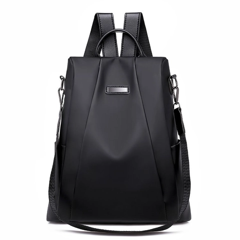 Damen Wasserabweisender Nylon Rucksack Diebstahlschutz Mode Reisetasche Große Kapazität Multifunktional Schultertasche Mit Plissee-Detail