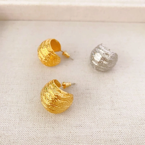 Koepel Oorknoppen Met 925 Sterling Zilveren Oorringposten Geborstelde Textuur Koper Vintage Geometrisch Elegant Voor Dames