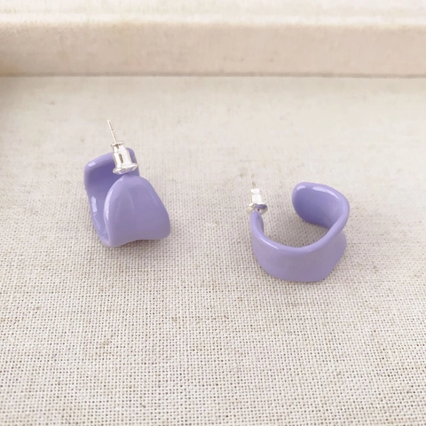 Irregular C Shaped Hoop Earrings With 925 Sterling Silver Earring Post Enamel Drip Oil Macaron Candy Color Jewelry For Women