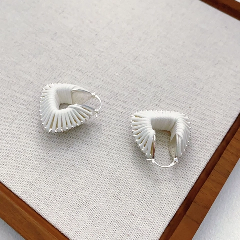 Boucles D'oreilles Géométriques Vintage En Triangle Avec Base En Cuivre Et Fil Enveloppé De Cuir Fait Main Pour Femmes Bijoux Style Ethnique