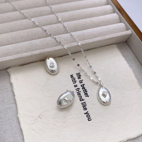 Vintage Roos Bloem 3D Reliëf Ovale Sieraden Koper Met 925 Sterling Zilveren Oorknopjes Voor Vrouwen Elegante Retro Stijl