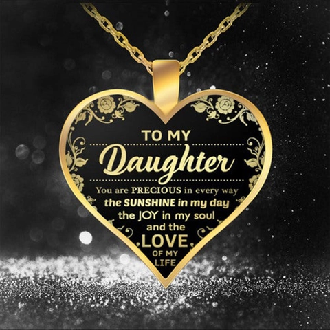 Alloy Heart Pendant Necklace With Inspirational Messages For Daughter Wife Granddaughter Rose Butterfly Pattern Sentimental Jewelry Gift For Women