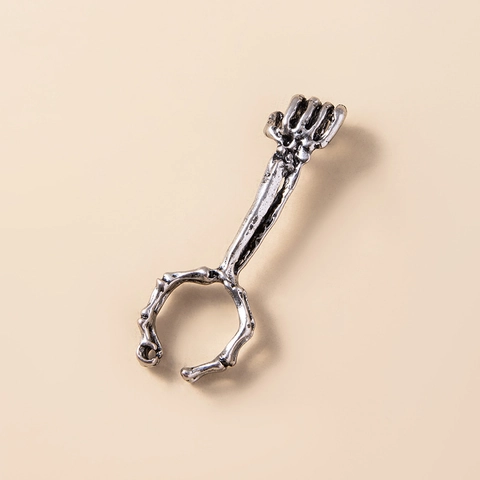 Skeletthand Zigarettenhalter Ring Legierung Punk Gotik Verstellbar Offener Ring Halloween Schmuck Damen Herren