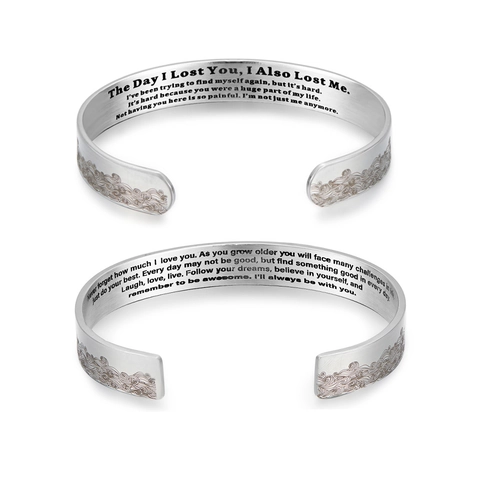 Inspirierender Gravierter Edelstahl Manschettenarmreif Wellenmuster Verstellbarer Offener Armreif Retro Schmuck Geschenk