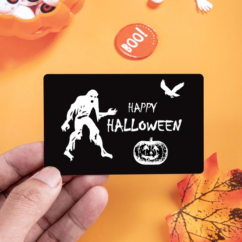 Carta Da Portafoglio In Metallo Per Halloween Happy Halloween Inciso Ricordo Decorativo Festivo