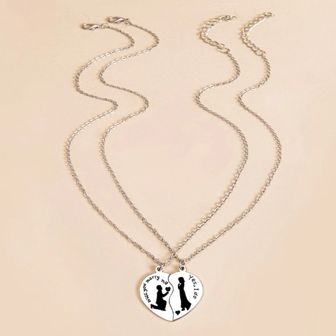 Collares Colgante Corazón Puzzle Acero Inoxidable Propuesta Matrimonio Silueta Grabado Joyería Para Parejas Romántico