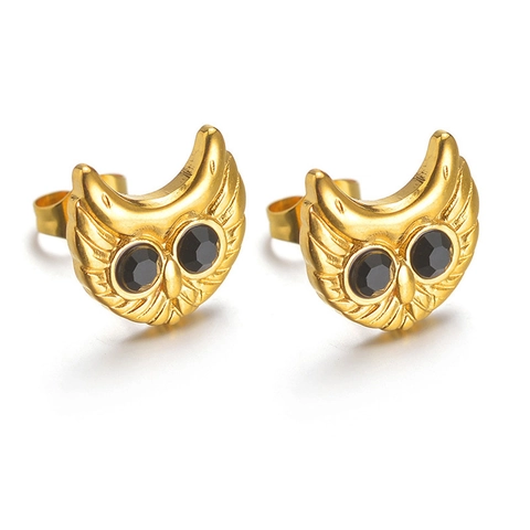 Eulen Ohrstecker Edelstahl Mit Schwarzen Strasssteinen Minimalistischer Süßer Tier Schmuck Für Damen Elegant