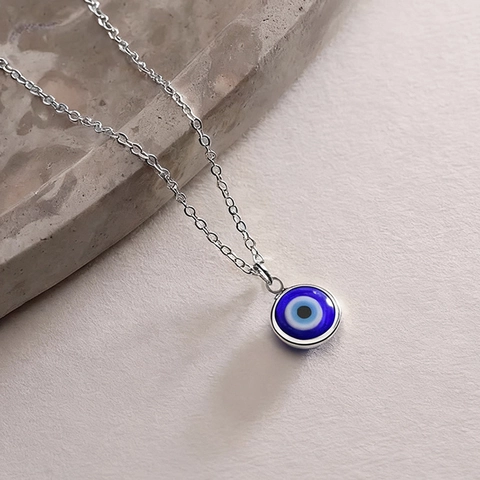 Evil Eye Hanger Ketting Roestvrij Staal Glas Turks Nazar Bescherming Sieraden Voor Vrouwen Meisjes Minimalistisch