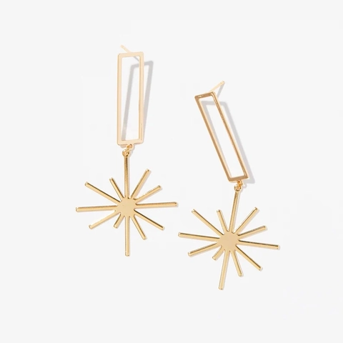 Geometrische Edelstahl Hängeohrringe Für Damen Mit Rechteckigem Und Sternen Design Langer Vintage Stil Schmuck